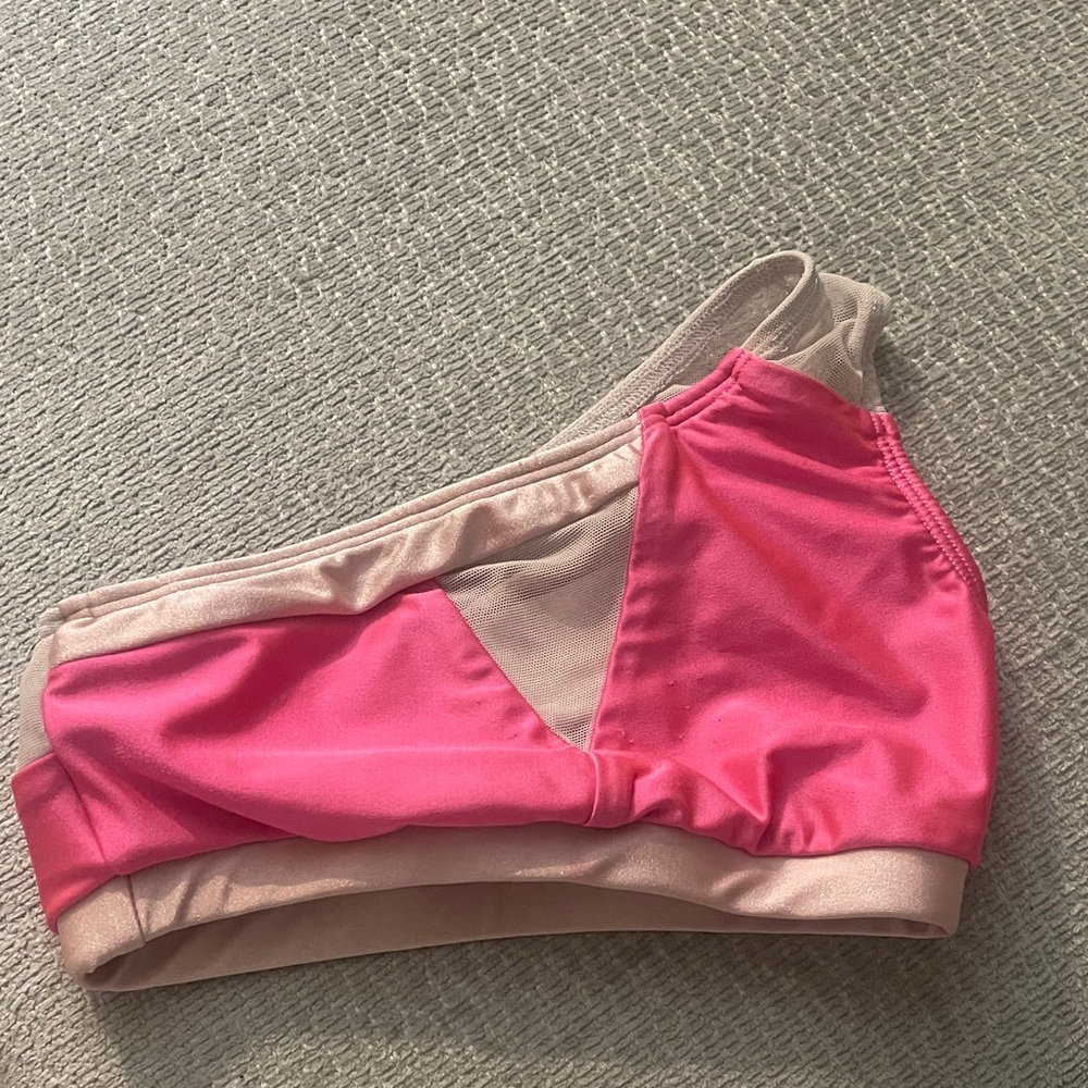 Pink and light pink One-Shoulder Patrick dance top child large